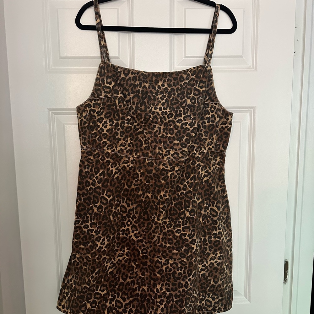 Zara Leopard Print Mini Dress in Brown and Black